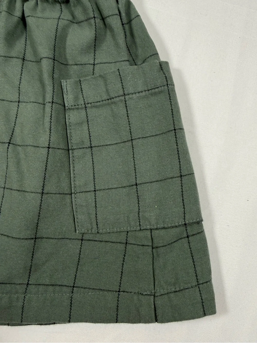 CARTER’S Girls Jumper Dress 3-6M Pinafore Pocket Windowpane Cottagecore Preppy
